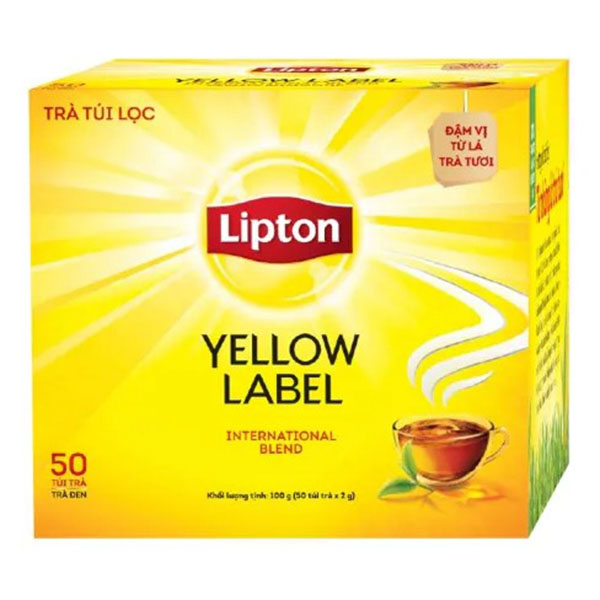 trà lipton nhãn vàng hộp 50 gói